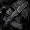 WE Knife Press Check Blk Ti/Blk G10 (3.2"Blk SW Tanto) WE20078A-1