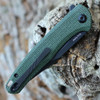 CIVIVI Mini Sandbar Folding Knife (C20011-3)-2.95" Blackwash Nito-V Clip Point Blade, Green Micarta Handle