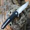 CIVIVI Mini Sandbar Folding Knife (C20011-1)-2.95" Satin Nito-V Clip Point Blade, Black G-10 Handle