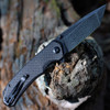 CIVIVI Brazen Folding Knife (C2023DS-1)-3.46" Damascus Tanto Blade, Black Coarse Micarta Handle