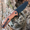 CIVIVI Praxis Folding Knife (C803H)- 3.75" Blackwash 9Cr18MoV Drop Point Blade, Cuibourtia Wood Handle