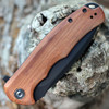 CIVIVI Praxis Folding Knife (C803H)- 3.75" Blackwash 9Cr18MoV Drop Point Blade, Cuibourtia Wood Handle