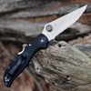 Spyderco Stretch 2 XL Lightweight (C258SBK) - 3.92" VG-10 Satin Sarrated Blade, Black FRN Handle