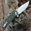 CRKT Butte Deadbolt A/O (CR2471) 3.38" D2 Stonewashed Drop Point Plain Blade, OD Green G-10 Handle