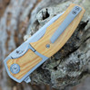 Reate MINI Crossroads Frame Lock - Natural Micarta / Ti (3.3" M390 Satin)