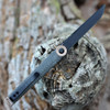 Boker Plus Kaizen 01BO391 D2 black straight back blade — 3.11 in, 0.08 in thin, plain edge, ball-bearing flipper, black coating