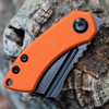 Kansept MINI Korvid (T3030A7) 1.45" 154CM Black TiCn Coated Cleaver Plain Blade, Orange G10 Handle