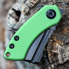 Kansept MINI Korvid (T3030A8) 1.45" 154CM Black TiCn Cleaver Plain Blade, Lime Green G10 Handle