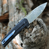 WE Knife Speedster Flipper - Blk Ti (3.5” Damasteel) - WE21021B-DS1