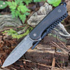 CIVIVI Fixed Blade Elementum (C2105-DS1)-3.98" Damascus Drop Point Blade, Black Ebony Wood Handle