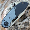 CRKT Attaboy Assisted Flipper (CR5410) 2.73" D2 Stonewashed Sheepsfoot Plain Blade, Black GRN Handle w/ Gray Inlay