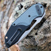 CRKT Attaboy Assisted Flipper (CR5410) 2.73" D2 Stonewashed Sheepsfoot Plain Blade, Black GRN Handle w/ Gray Inlay