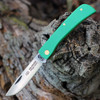 Eye Brand Carl Schlieper Clodbuster Jr Green (GE99JRG) - 3" Solingen Carbon Steel Satin Finish Drop Point Blade, Green Handle
