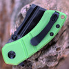 Kansept Korvid M (T2030A8) 2.45" 154CM Black TiNi Coated Cleaver Plain Blade, Lime Green G-10 Handle