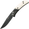 Bear Ops Bold Action IX Button Lock Automatic Knife ( BCAC900WSB6B) - 2.75" 14C28N Sandvik Black Blade, Carbon Fiber/ White Bone Handle