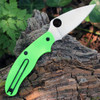 Spyderco UK Penknife Salt Green FRN (3" LC200N Satin Plain) C94PGR