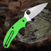 Spyderco UK Penknife Salt C94SGR with Green FRN handle and serrated blade.