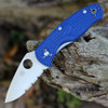 Spyderco Persistence Lightweight C136PSBL with Blue FRN handle and partially serrated blade.