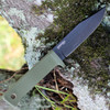 Cold Steel SRK Compact (CS49LCKDODBK) 5" SK-5 Black Tuff-Ex Clip Point Plain Blade, Olive Drab Kray-Ex Handle w/Secure Ex Sheath