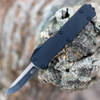 Templar Knife Premium Lightweight Series CALI Legal OTF Automatic (CA-BR-32-1) - 1.85" Powder D2 Black Stonewashed Drop Point Blade, Black T 6061 Aged Aluminum Handle