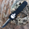 Templar Knife Premium Lightweight Series CALI Legal OTF Automatic (CA-FL-32-1) - 1.85" Powder D2 Black Stonewashed Drop Point Blade, Black Fallen T 6061 Aged Aluminum Handle