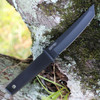 Cold Steel Kobun Fixed Blade (CS17TBKBK) - 5 1/2" AUS-8A Black Coated Tanto Plain Blade, Black Kray-Ex Handle, Secure-Ex Sheath