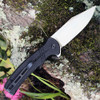 CIVIVI Cogent Folding Knife (C20038D-7)-3.47" Bead Blasted 14C28N Clip Point Blade, Black Coarse Micarta Handle