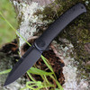 CIVIVI Cetos Folding Knife (C21025B-2)-3.48" Blackwash 14C28N Spear Point Blade, Black Coarse Micarta Handle