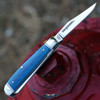 Cold Steel Mini Trapper (CS-FL-MTRPR-B) - 8Cr13MoV Stainless Steel Satin Clip and Spey Blades, Blue Bone Handle