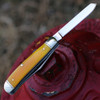 Cold Steel Mini Trapper (CS-FL-MTRPR-B) - 8Cr13MoV Stainless Steel Satin Clip and Spey Blades, Yellow Bone Handle