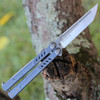 Maxace Pelican-M Balisong - Blue  Ti / TC4 ( 3.54" Bohler M390 Satin) MCPM02