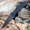 Kershaw Leek Assisted Opening Knife (1660CFDAM)- 3.00" Damascus Drop Point Blade, Black Carbon Fiber Handle