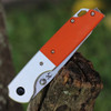 Kansept Warrior (T1005T3) 3.47" D2 Stonewashed Tanto Plain Blade, Orange G-10 Handle w/ Plain Aluminum Bolster