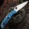 Spyderco Endura 4 Lightweight (C10FK390) 3.80" Bohler K390 Satin Fully Serrated Drop Point Blade, Blue FRN Handle