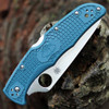 Spyderco Endura 4 Lightweight (C10FK390) 3.80" Bohler K390 Satin Fully Serrated Drop Point Blade, Blue FRN Handle