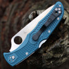 Spyderco Endura 4 Lightweight (C10FK390) 3.80" Bohler K390 Satin Fully Serrated Drop Point Blade, Blue FRN Handle