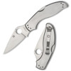 Spyderco UpTern (C261P) - 2.82" 8Cr13MoV Stainless Steel Plain Drop Point Blade, Stainless Steel Handle