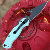 Spyderco Para-Military 2 C81GPTLBK2 - 3.43" CPM S90V Black DLC Clip Point Plain Blade, Teal G-10 Handle Handle - MGE Distributor Exclusive