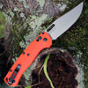 Benchmade 15535 Taggedout - 3.50" CPM 154 Satin Clip Point Plain Blade, Orange Grivory Handle