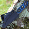 Tops Knives Blue Otter (TPOT01) 2.78 " Tactical Grey 1095 Drop Point Plain Blade, Blue and Black Micarta Handle