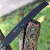 Sencut Brazoria Flipper (SA12A) 3.46" Black Coated D2 Clip point Plain Blade, Black G-10 Handle