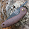 ESEE-Pinhoti Folding Knife (ESEE-PINHOTI)- 3.25" Black Oxide 1095 Drop Point Blade, Brown Sculpted Micarta Handle