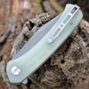 Sencut Snap Flipper (SA05C) 3.48" Stonewashed 9Cr18MoV Clip Point Plain Blade, Natural G-10 Handle