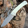 Sencut Snap Flipper (SA05C) 3.48" Stonewashed 9Cr18MoV Clip Point Plain Blade, Natural G-10 Handle