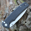 Sencut Sachse Button Lock Flipper (S21007-1) 3.47" Satin 9Cr18MoV Drop Point Plain Blade, Black Micarta  Handle