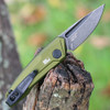 Kershaw Launch 9 Automatic Knife (7250OLBW)- 1.80" Blackwashed CPM-154 Drop Point Blade, OD Green Aluminum Handle