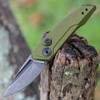 Kershaw Launch 9 Automatic Knife (7250OLBW)- 1.80" Blackwashed CPM-154 Drop Point Blade, OD Green Aluminum Handle