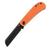 Kansept Knives Bevy (T2026F6) 2.49" 154CM Black TiCn Coated Sheepsfoot Plain Blade, Orange G-10 Handle