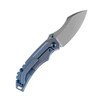 Kansept Knives Pelican EDC (K1018A6) 3.0" Stonewashed S35VN Clip Point Plain Blade, Blue Anodized Titanium Handle