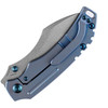 Kansept Knives Pelican (K1018A6) 3.0" CPM-S35VN Stonewashed Drop Point Plain Blade, Blue Anodized Titanium Handle